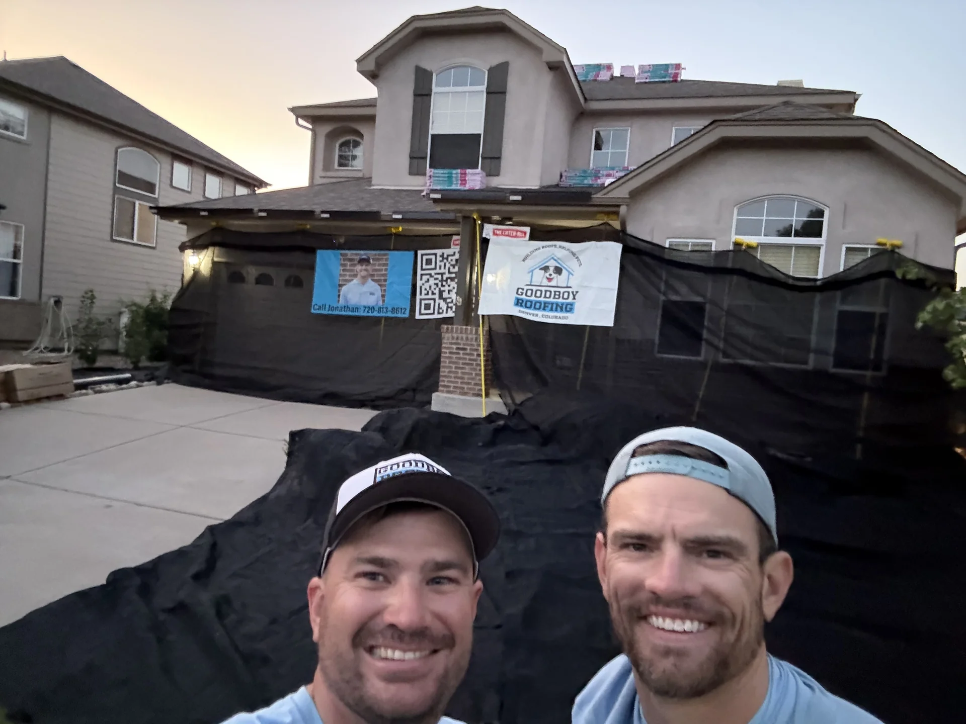 GoodBoy Roofing team with roofing setup
