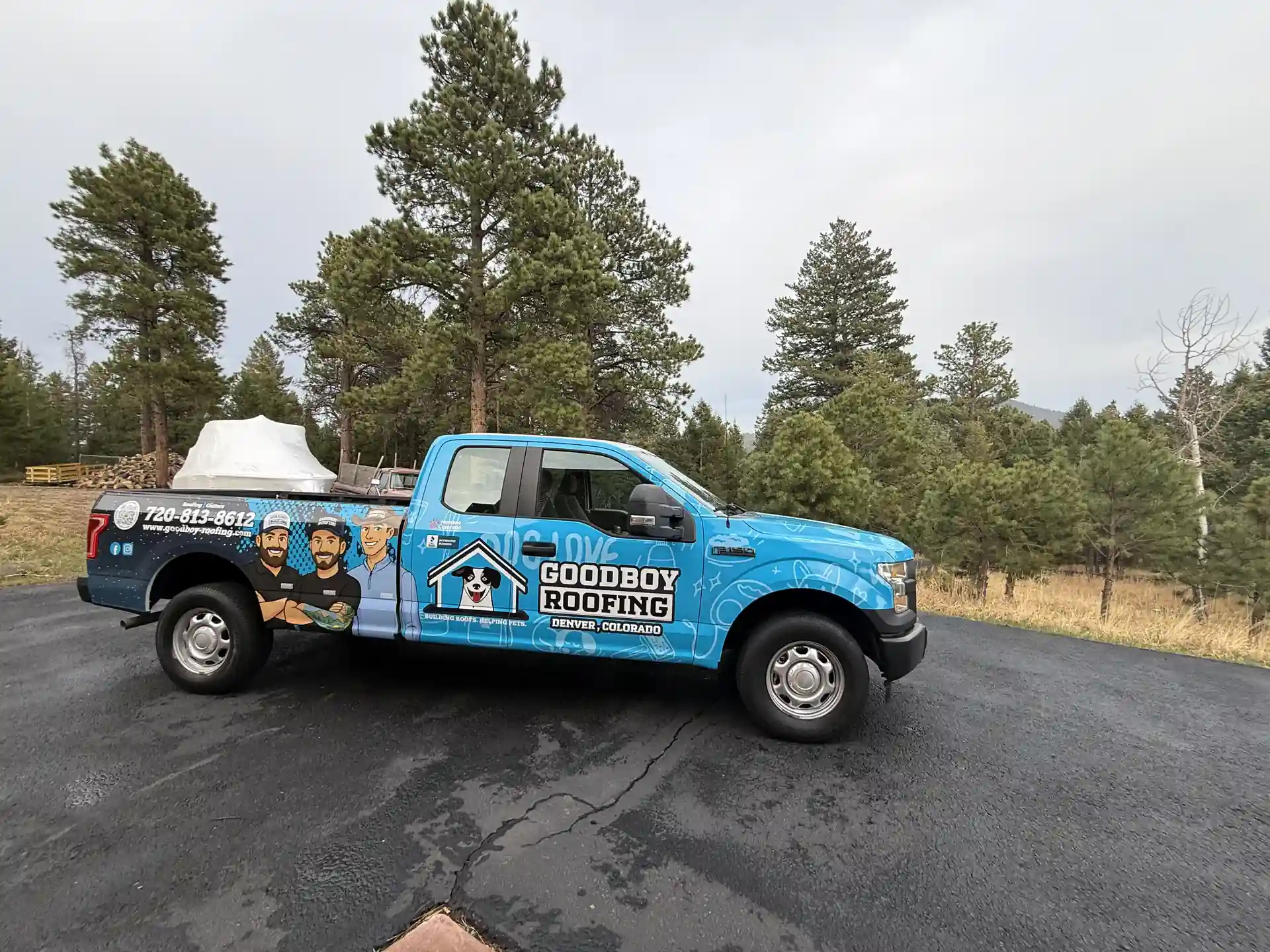 GoodBoy Roofing branded truck